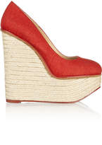 Thumbnail for your product : Charlotte Olympia Carmen Canvas Wedge Espadrilles - Crimson