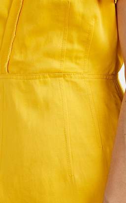 Derek Lam 10 Crosby Women's Frayed-Edge Washed Satin Sheath Dress - Yellow