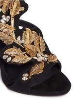 Thumbnail for your product : Giuseppe Zanotti D GIUSEPPE ZANOTTI DESIGN 'Coline' leaf filigree suede sandals