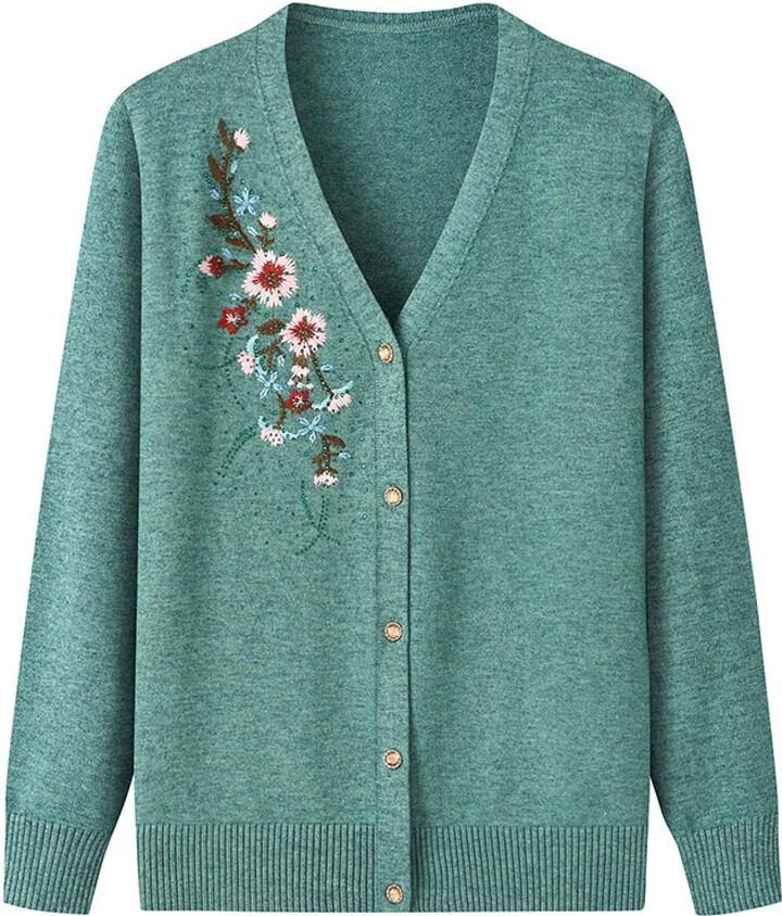 Crew Neck Cardigans For Elderly Ladies Uk Elderly Women's