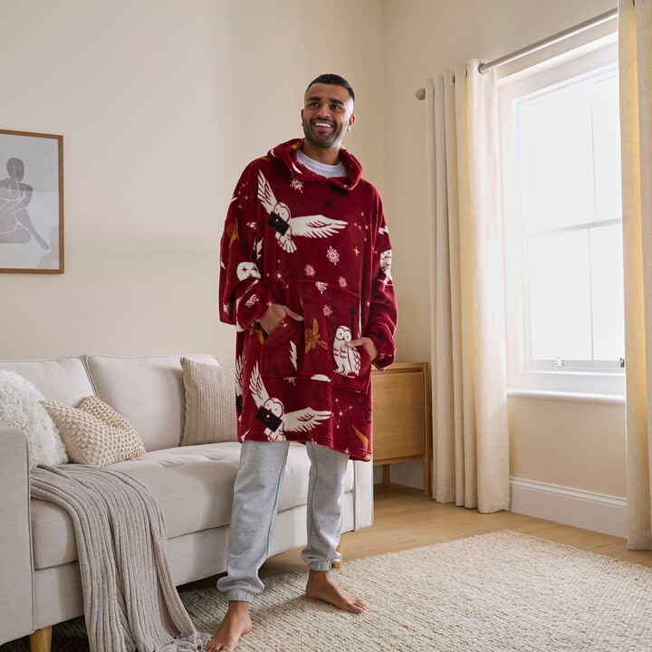 Dunelm Harry Potter Adults Hedwig Oversized Hoodie Red ShopStyle