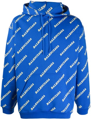 balenciaga hoodie mens blue