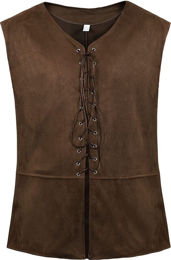 Kranchungel Mens Medieval Vest Pirate Costume Renaissance Steampunk