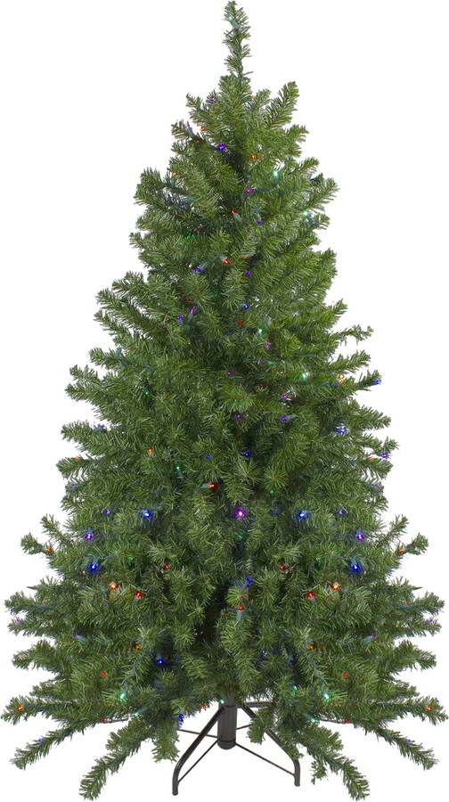 5' Pre-Lit Canadian Pine Artificial Xmas Tree - Multi LED Lights