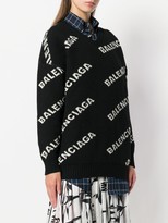 Thumbnail for your product : Balenciaga V-neck logo jumper