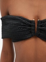 Thumbnail for your product : Self-Portrait Off-the-shoulder Ruched Bikini Top - Black