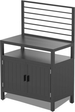 Latitude Run Outdoor Kitchen Island with Storage Aluminum Frame Wall Hanging Freestanding Grill Cabinet Protective Cover for Patio and Backyard