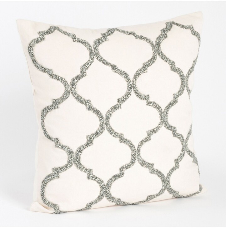 silver beaded throw pillow
