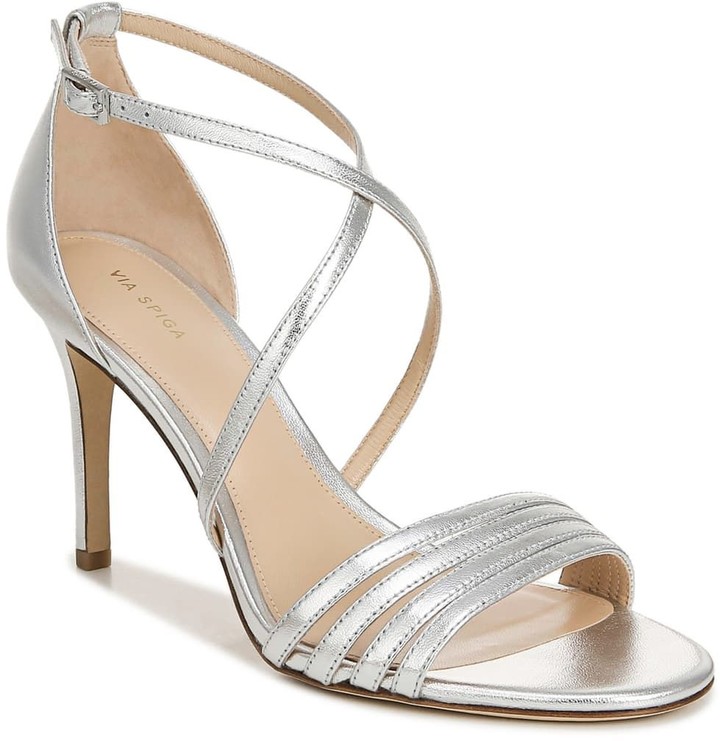 via spiga silver sandals