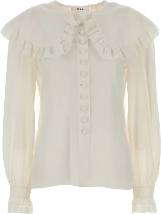 Chloé Lace-Trimmed Blouse