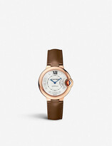 Thumbnail for your product : Cartier WE902028 Ballon Bleu de rose-gold, diamond, sapphire and leather watch