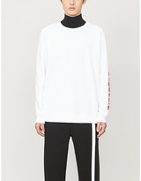 Thumbnail for your product : Givenchy Flocked brand-print crewneck cotton-jersey jumper