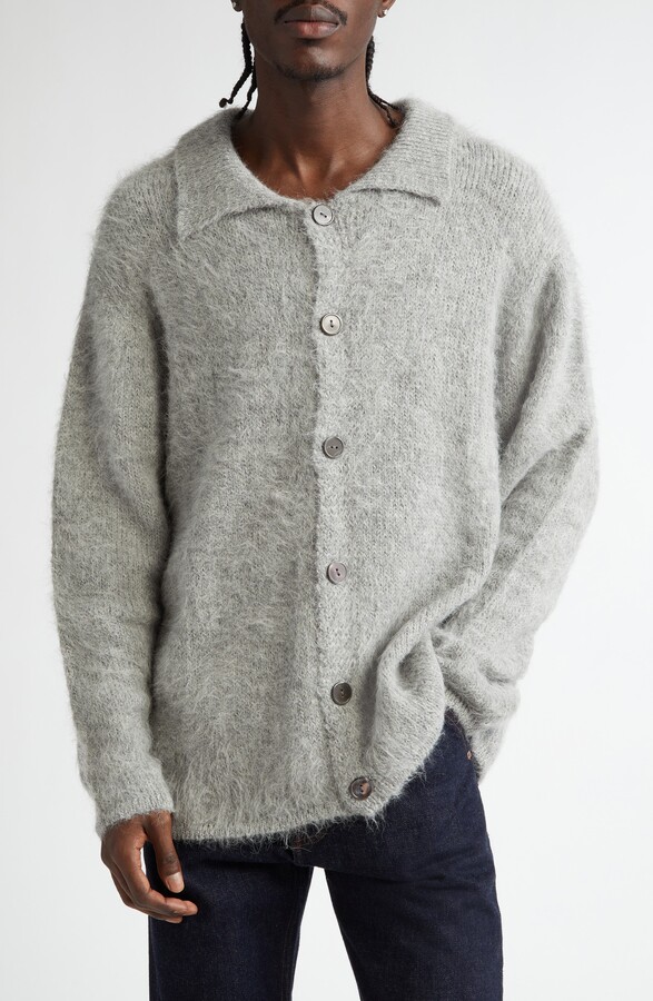 The Elder Statesman Thistle Alpaca Blend Cardigan