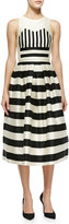 Thumbnail for your product : Tibi Escalante Striped Full Satin Skirt