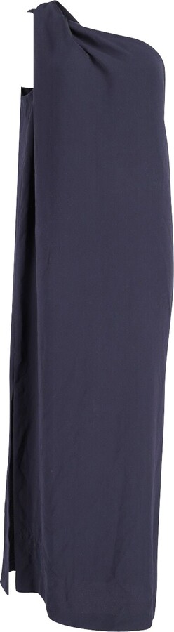 Iris & Ink One Shoulder Maxi dress in Navy Blue Polyester