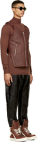 Thumbnail for your product : Rick Owens Black Glossy Textured Harem Trousers