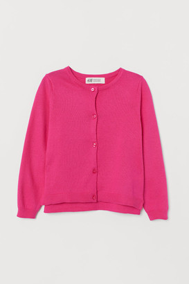H&M Fine-knit Cotton Cardigan - Pink