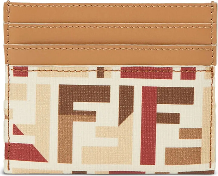 Fendi FF-pattern leather card holder