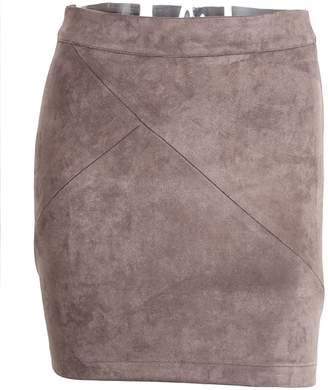 Simplee Apparel Women's High Waist Faux Suede Mini Short Bodycon Sexy Ponte Skirt