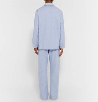 Derek Rose Arran Herringbone Brushed-Cotton Pyjama Set
