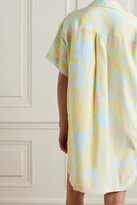 Thumbnail for your product : ATM Anthony Thomas Melillo Printed Silk-charmeuse Mini Shirt Dress - Yellow