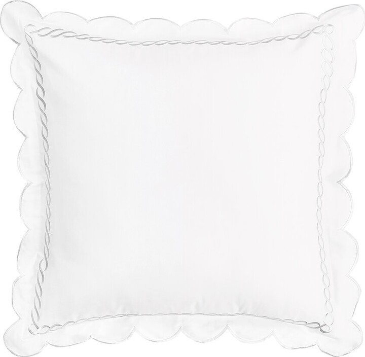 Melange Home 600 Thread Count Scallop Rope Embroidery Euro Sham Set