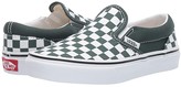Thumbnail for your product : Vans Kids Classic Slip-On (Little Kid/Big Kid) ((Checkerboard) Trekking Green/True White) Boys Shoes