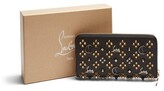 Thumbnail for your product : Christian Louboutin Panettone Embellished Zip-around Leather Wallet - Black Gold