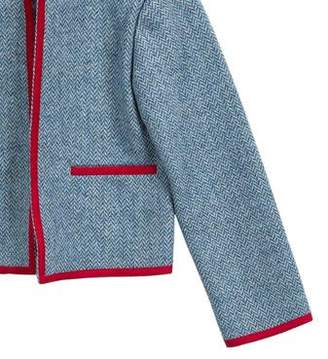 Oscar de la Renta Girls' Tweed Grosgrain-Trimmed Jacket