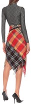 Thumbnail for your product : Marine Serre Asymmetric checked wool midi skirt