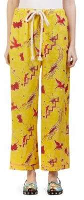 Loewe X Paula's Ibiza Printed Linen Pajama Trousers