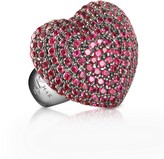 Thumbnail for your product : Azhar Sterling Silver and Cubic Zirconia Big Heart Ring