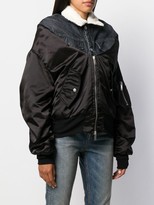 Thumbnail for your product : Unravel Project Denim-Panelled Bomber Jacket