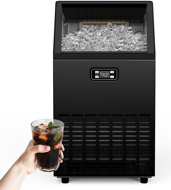 Euhomy 17.3 in. 100 lb. /24H Full Ice Sizes Commercial Ice Maker in Black, 33 lb. Storage Bin, Ice Full Alert and 3 Ice Sizes