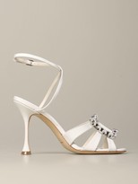 Thumbnail for your product : Manolo Blahnik Ticuna Sandal With Rhinestone Buckle