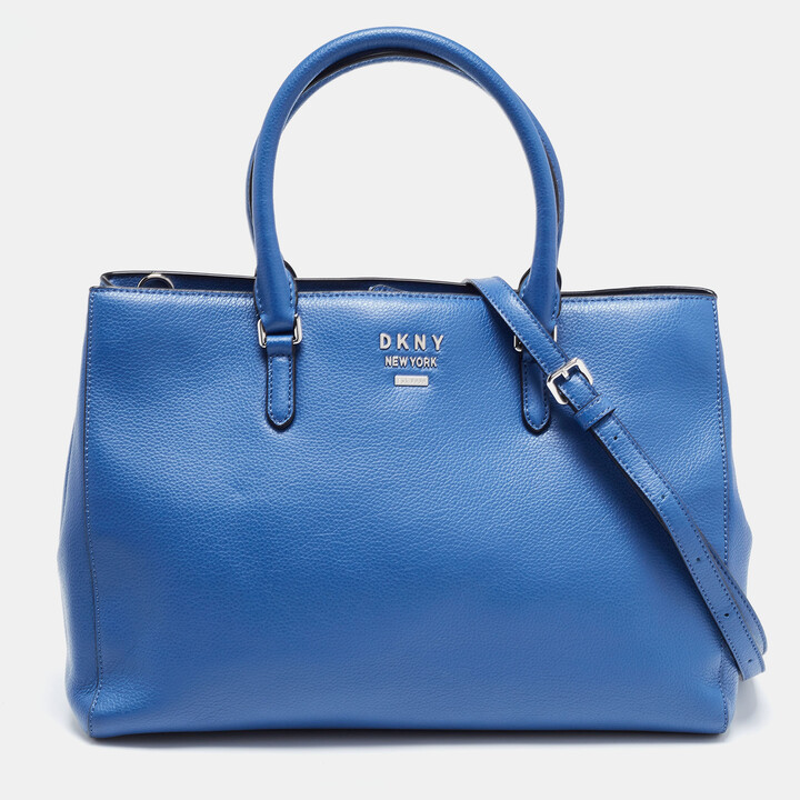 DKNY Purse Shoulder Tote Bag Large Satchel Bag Monogram Print Blue, Brown  NWT | eBay