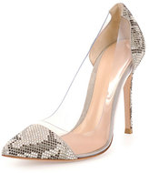 Thumbnail for your product : Gianvito Rossi Clear/Snake-Print Pump, Dust