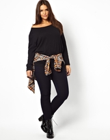 Thumbnail for your product : ASOS CURVE Exclusive Off Shoulder Top With Long Sleeves