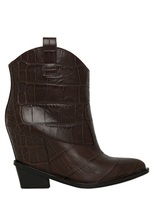 Thumbnail for your product : Giuseppe Zanotti 90mm Croc Embossed Leather Wedged Boots