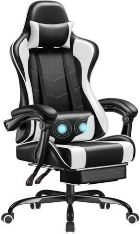 Trisvision Homall Gaming Chair, Video Game Chair with Footrest and Massage Lumbar Support, Ergonomic Computer Chair Height Adjustable with Swivel Seat and...