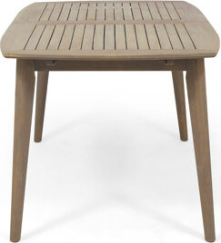 House of Hampton Outdoor Acacia Wood Expandable Dining Table Gray