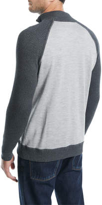 Loro Piana Men's Cashmere-Cotton Half-Zip Sweater