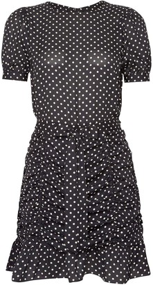 Dorothy Perkins Dalmatian Ruched Mini Dress - Black
