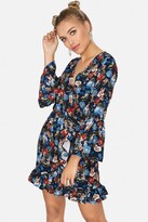 Thumbnail for your product : Girls On Film Harlem Wrap Dress in Navy Floral