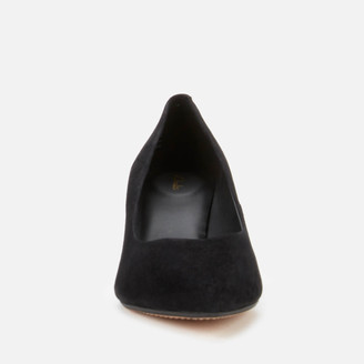 clarks black suede court shoes