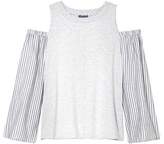 Thumbnail for your product : Vince Camuto Stripe Mix Media Cold Shoulder Top