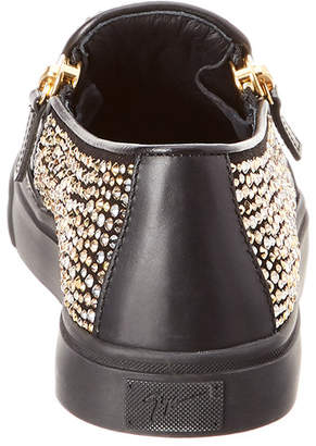 Giuseppe Zanotti Embellished Leather Slip-On Sneaker