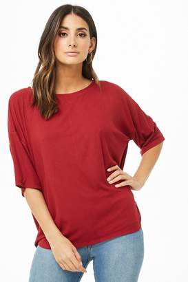 Forever 21 Ribbed Knit Boat Neck Top