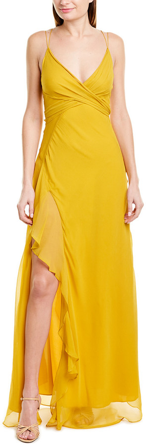 nicholas silk charmeuse tie front maxi