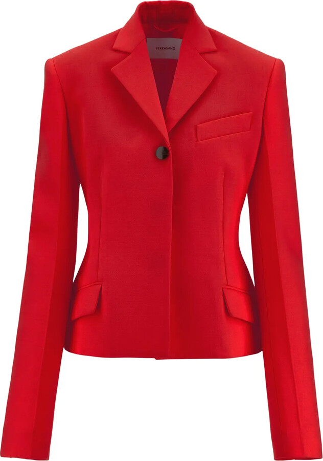 Ferragamo Single-Breasted Wool Blazer